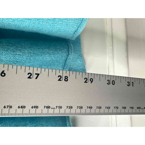 Claudia Nichole Cardigan Womens Size Small Blue Open Front Striped 100% Cashmere - Picture 9 of 9